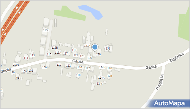 Sosnowiec, Gacka, 127, mapa Sosnowca