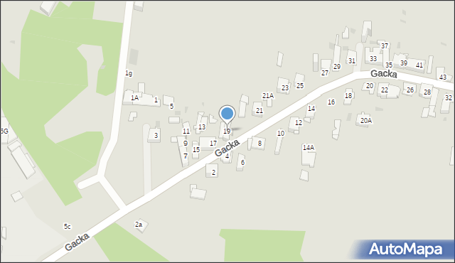 Sosnowiec, Gacka, 19, mapa Sosnowca