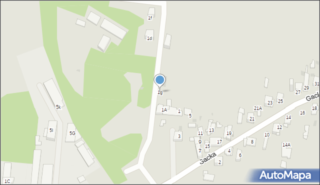 Sosnowiec, Gacka, 1g, mapa Sosnowca