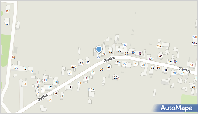 Sosnowiec, Gacka, 27, mapa Sosnowca