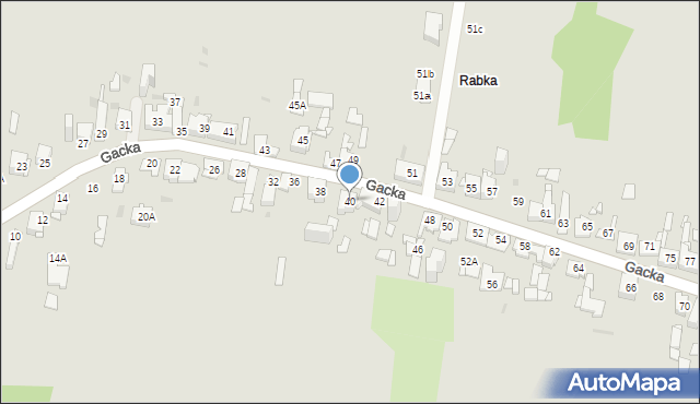 Sosnowiec, Gacka, 40, mapa Sosnowca