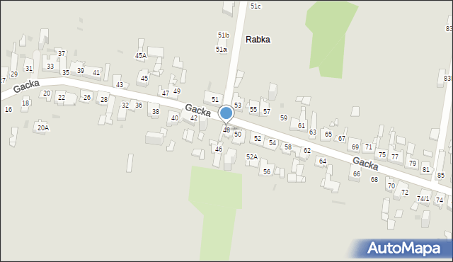 Sosnowiec, Gacka, 48, mapa Sosnowca