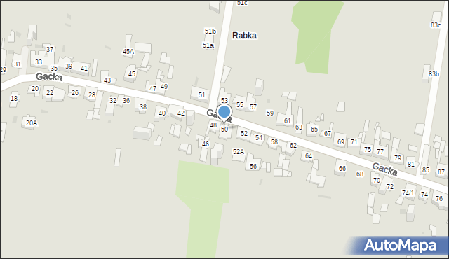 Sosnowiec, Gacka, 50, mapa Sosnowca