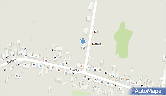 Sosnowiec, Gacka, 51a, mapa Sosnowca
