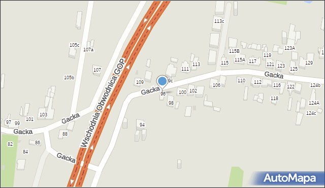 Sosnowiec, Gacka, 96, mapa Sosnowca