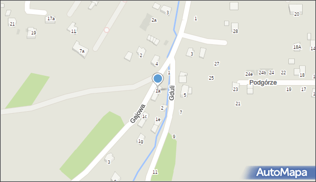 Strzyżów, Gajowa, 1a, mapa Strzyżów