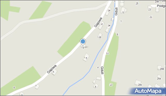 Strzyżów, Gajowa, 3, mapa Strzyżów