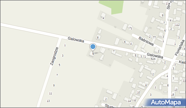 Szaniec, Galowska, 9, mapa Szaniec