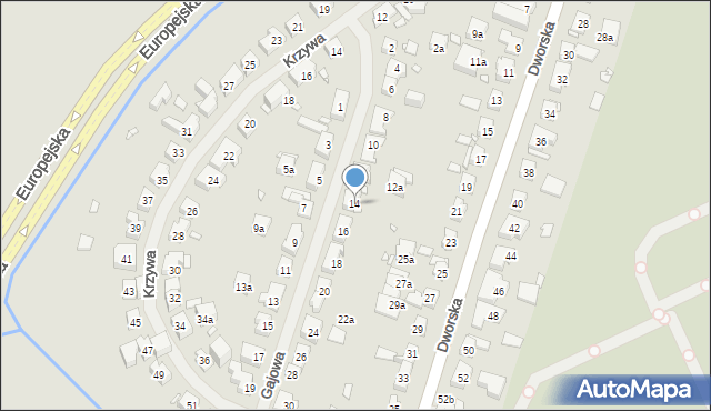 Szczecin, Gajowa, 14, mapa Szczecina