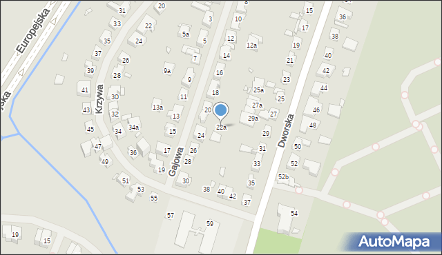 Szczecin, Gajowa, 22a, mapa Szczecina