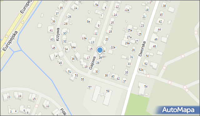 Szczecin, Gajowa, 26, mapa Szczecina