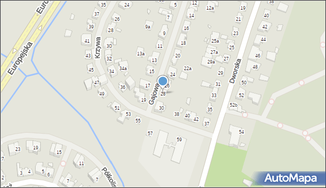 Szczecin, Gajowa, 28, mapa Szczecina