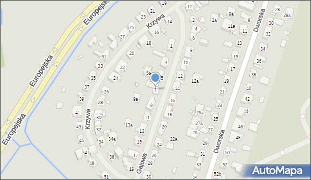 Szczecin, Gajowa, 7, mapa Szczecina