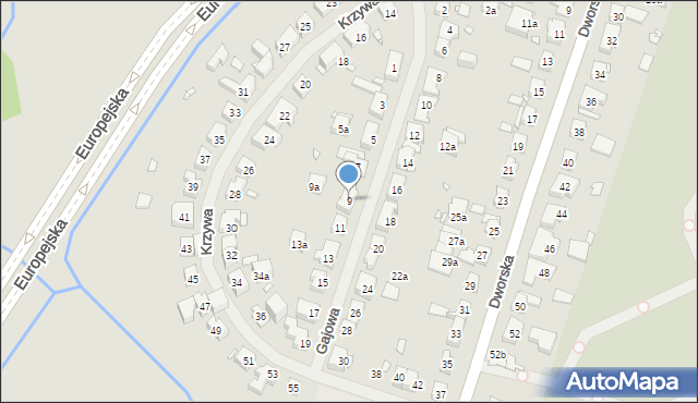 Szczecin, Gajowa, 9, mapa Szczecina