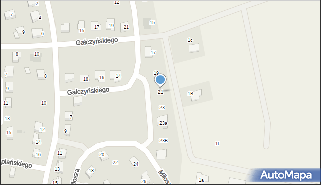 Szczecinek, Gałczyńskiego Konstantego Ildefonsa, 21, mapa Szczecinek