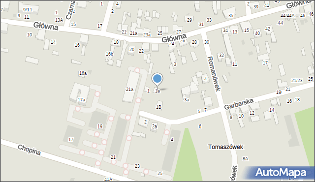 Tomaszów Mazowiecki, Garbarska, 1a, mapa Tomaszów Mazowiecki