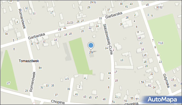 Tomaszów Mazowiecki, Garbarska, 20b, mapa Tomaszów Mazowiecki