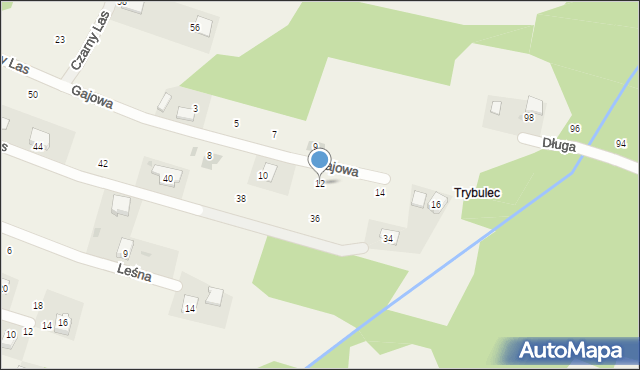 Tomice, Gajowa, 12, mapa Tomice