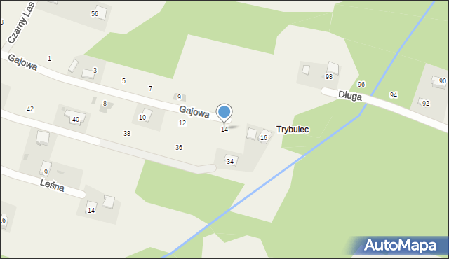 Tomice, Gajowa, 14, mapa Tomice