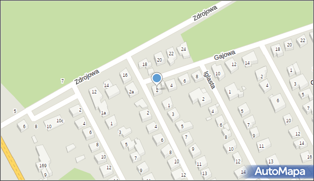 Toruń, Gajowa, 2, mapa Torunia