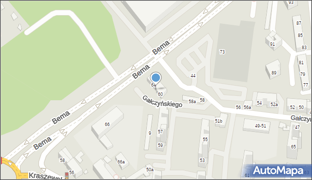 Toruń, Gałczyńskiego Konstantego Ildefonsa, 62, mapa Torunia