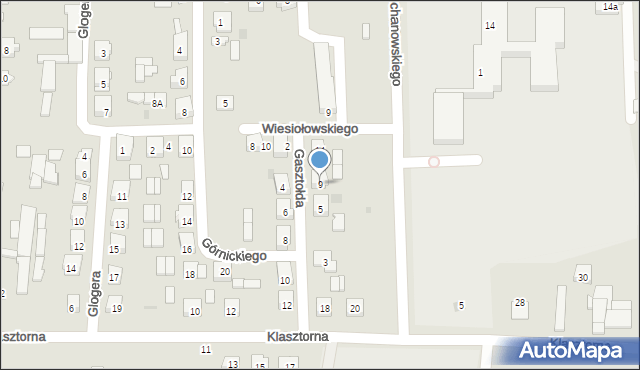 Tykocin, Gasztołda, 9, mapa Tykocin