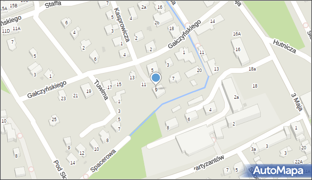 Ustroń, Gałczyńskiego Konstantego Ildefonsa, 9, mapa Ustroń