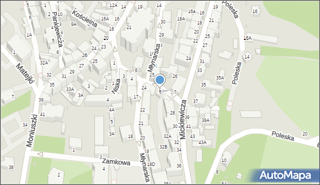 Wałbrzych, Garbarska, 5, mapa Wałbrzycha