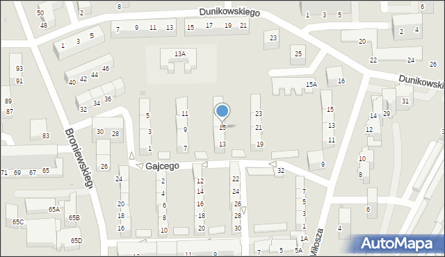 Wałbrzych, Gajcego Tadeusza, 15, mapa Wałbrzycha