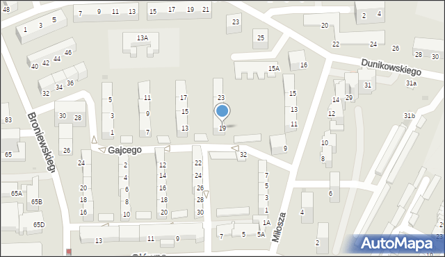 Wałbrzych, Gajcego Tadeusza, 19, mapa Wałbrzycha