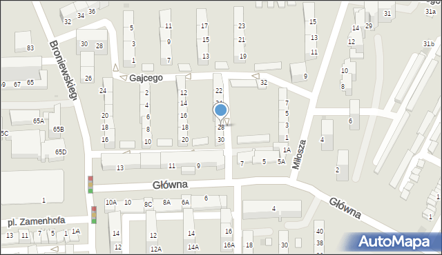 Wałbrzych, Gajcego Tadeusza, 28, mapa Wałbrzycha