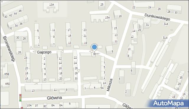 Wałbrzych, Gajcego Tadeusza, 32, mapa Wałbrzycha