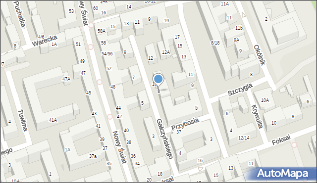 Warszawa, Gałczyńskiego Konstantego Ildefonsa, 8, mapa Warszawy