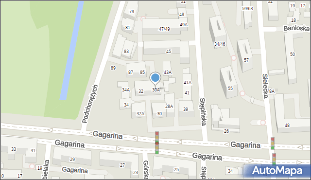 Warszawa, Gagarina Jurija, 30A, mapa Warszawy