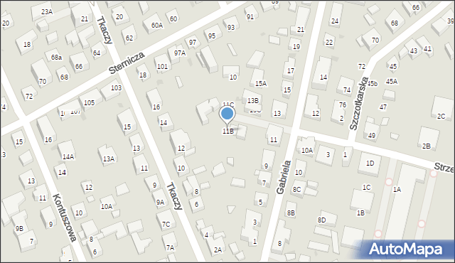 Warszawa, Gabriela, 11B, mapa Warszawy