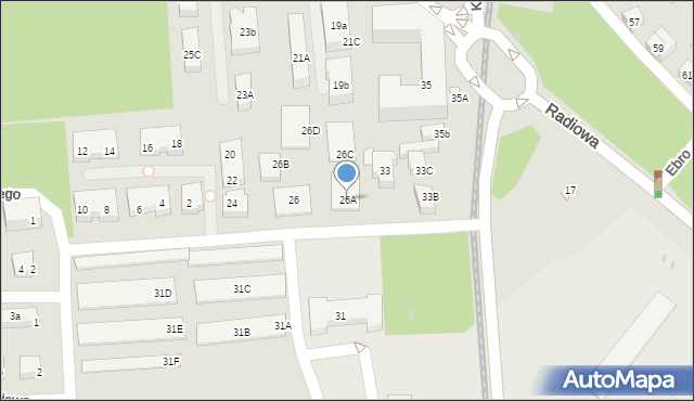 Warszawa, Gąsiorowskiego Wacława, 26A, mapa Warszawy