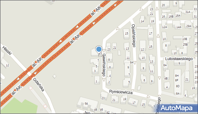Warszawa, Gawińskiego Jana, 9, mapa Warszawy