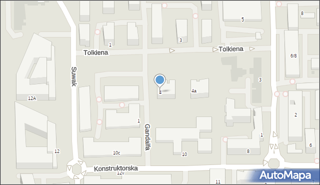 Warszawa, Gandalfa, 4, mapa Warszawy