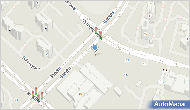 Warszawa, Gandhi Indiry, 5, mapa Warszawy