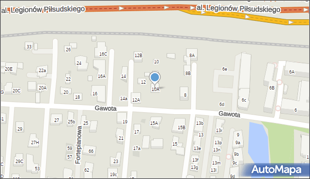 Warszawa, Gawota, 10A, mapa Warszawy