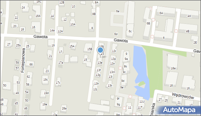 Warszawa, Gawota, 13d, mapa Warszawy