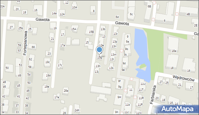 Warszawa, Gawota, 13g, mapa Warszawy