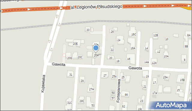 Warszawa, Gawota, 20A, mapa Warszawy