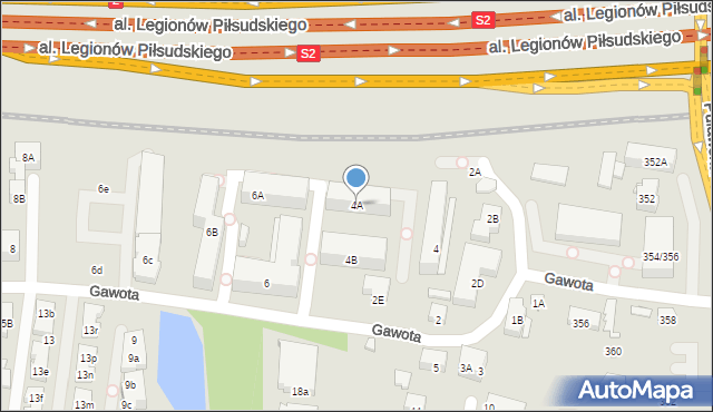 Warszawa, Gawota, 4A, mapa Warszawy