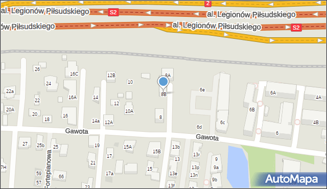 Warszawa, Gawota, 8B, mapa Warszawy