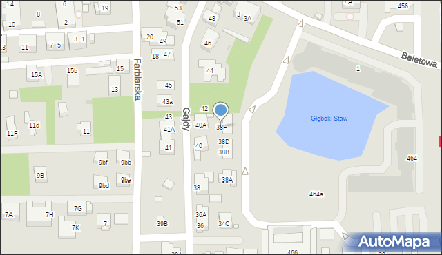 Warszawa, Gajdy, 38F, mapa Warszawy