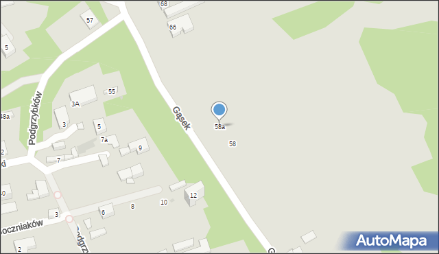 Warszawa, Gąsek, 58a, mapa Warszawy