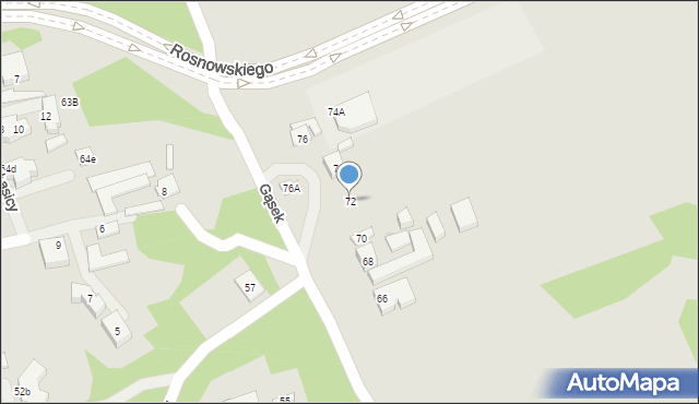 Warszawa, Gąsek, 72, mapa Warszawy