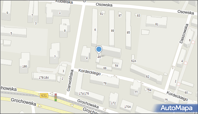 Warszawa, Garwolińska, 4A, mapa Warszawy