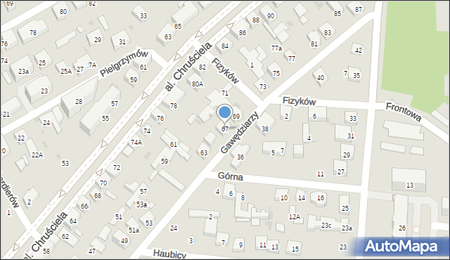 Warszawa, Gawędziarzy, 67, mapa Warszawy